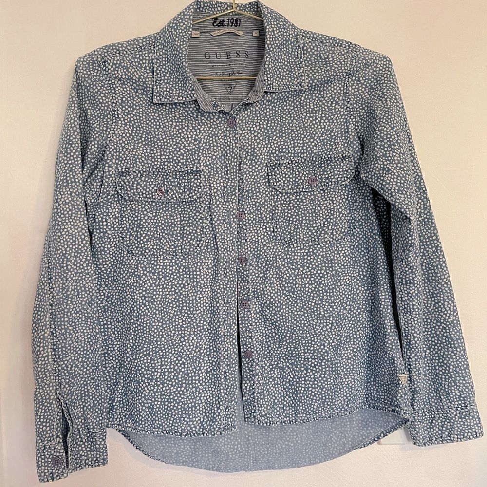 Guess Dalmatian Dot Button Up Shirt